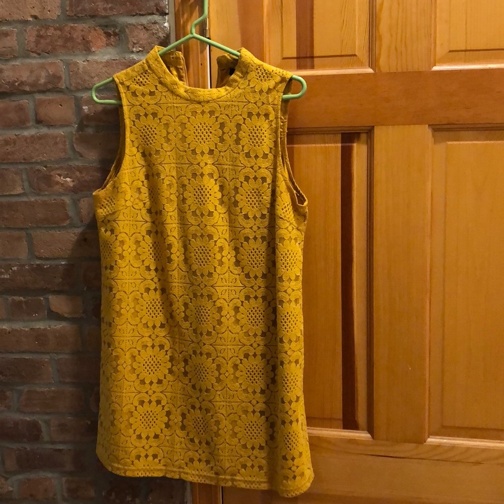 Vintage style yellow lace mini dress